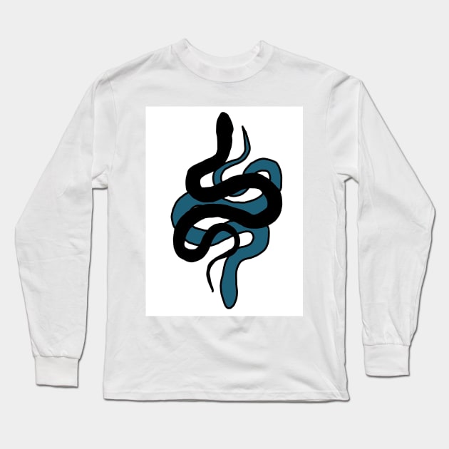 Black and blue snake Long Sleeve T-Shirt by Noamdelf06